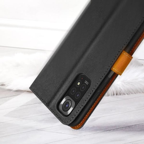 Xiaomi Redmi Note 11 og 11s Case Wallet Video Support Mandala mønster sort