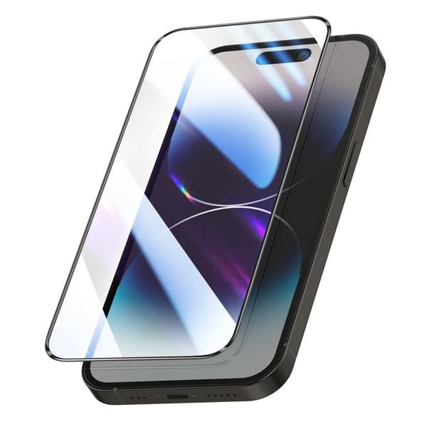 Härdat glas för iPhone 14 Pro Stötsäker med installationskit Magic Box Zanaé Transparent Vit