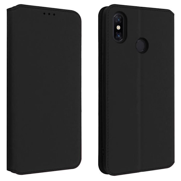 Housse - AVIZAR - Xiaomi Mi Max 3 - Folio Portefeuille Etui - Øko-læder - Sort Svart