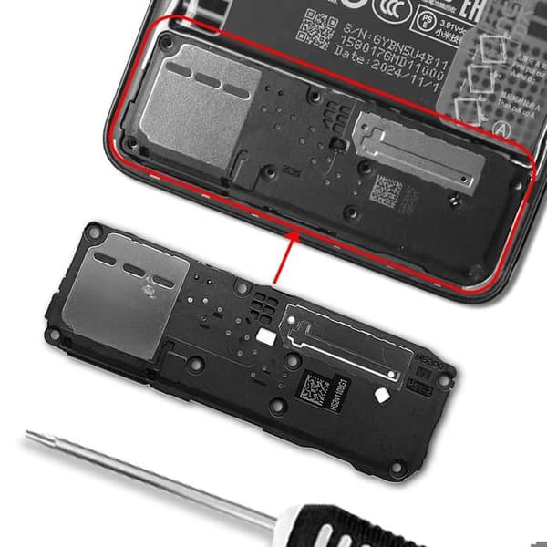 Erstatnings Ekstern Højttaler til Redmi Note 14 5G / Poco M7 Pro Sort Svart