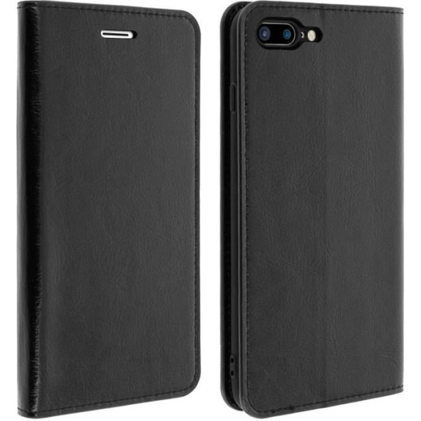 iPhone 7 Plus / iPhone 8 Plus etui Læder Flip Wallet Cover - Sort