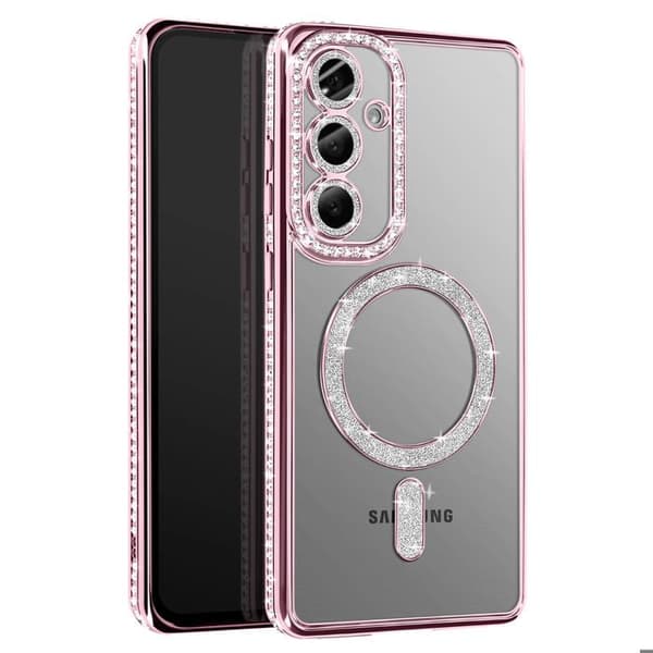 Coque - Samsung - Galaxy S25 Plus - Rosé - Strass - MagSafe - Elegant Rosa