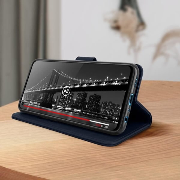 Fodral - Oppo - Find X3 Lite - Skydd - Kortfäste - Videostöd - Magnetisk Blå
