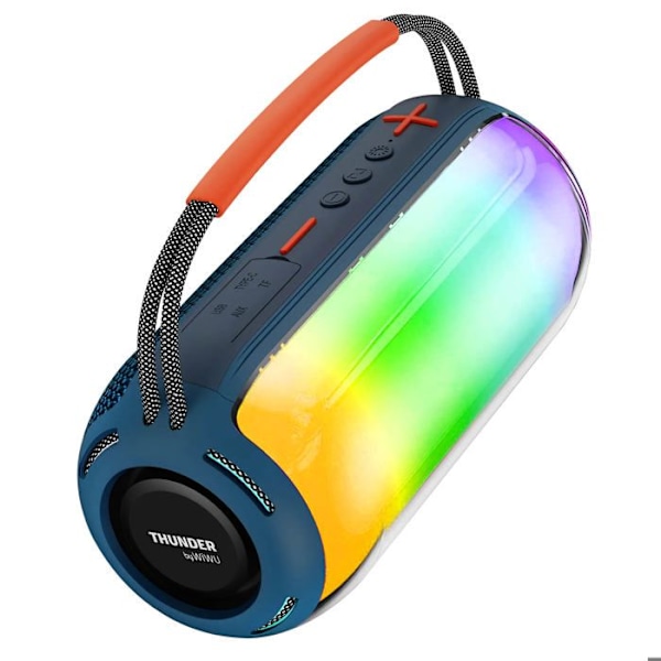 Bluetooth-högtalare med flerfärgad LED Batteritid 4h Handtag wiwu Blå