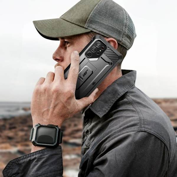 Taske til Samsung S22 Ultra - SUPCASE - Unicorn Beetle Pro - Stødsikker - Kickstand - Sort Svart