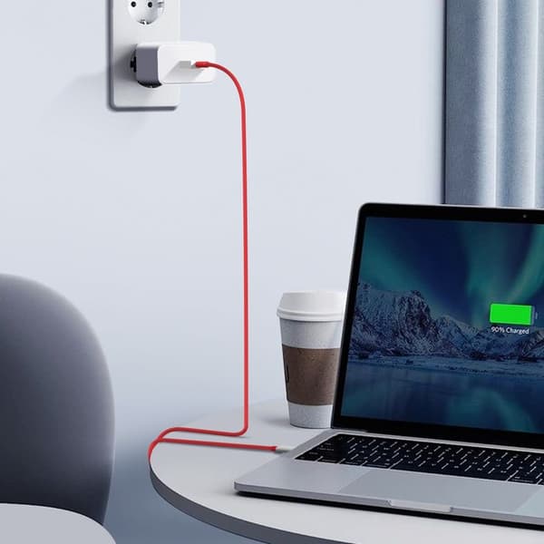 Laddare - ONEPLUS - SUPERVOOC 100W - USB-A Snabbladdning - USB-C Kabel 1m - Vit Vit