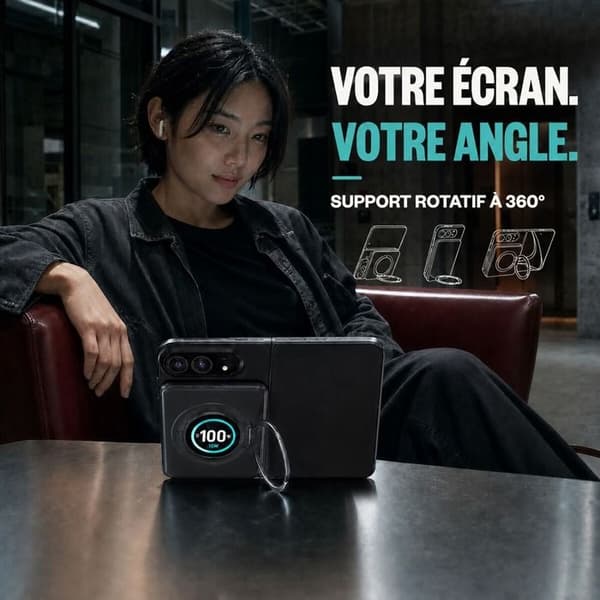 Extern batteri Bmx semi-fast BMX SolidSafe Duo 5000 mAh Qi2 Svart för iPhone fällbar