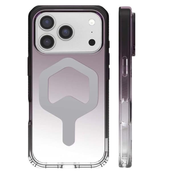 Coque Magsafe - UAG - iPhone 17 Pro Max - Stötsäker - Transparent lila gradient - Mjuk Svart