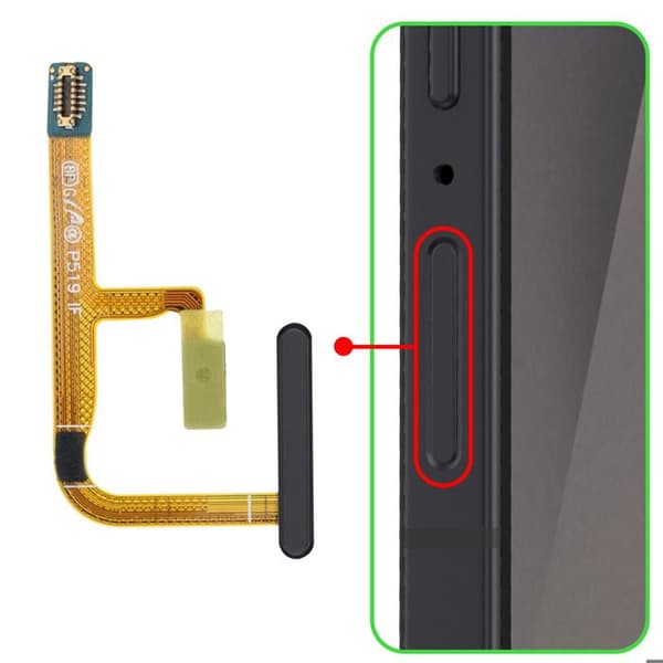 Erstatningsfingeraftrykslæser til Galaxy Z Flip7 Sort Svart