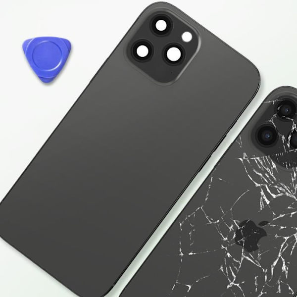 iPhone 12 Pro chassis - AVIZAR - Mørkegrå - Udskiftning bagrude Grå