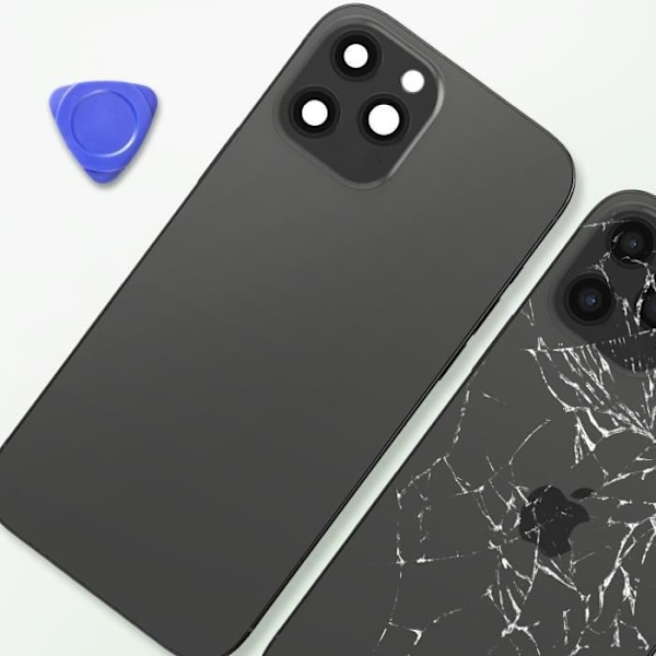 iPhone 12 Pron runko - AVIZAR - Tummanharmaa - Takalasin vaihto Grå