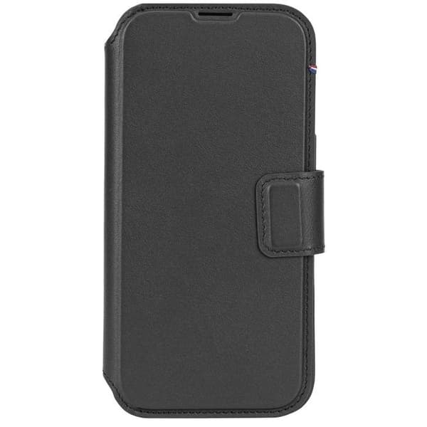 MagSafe-fodral - DECODED - iPhone 17 - Full grain läder - Avtagbart folio - Svart Svart