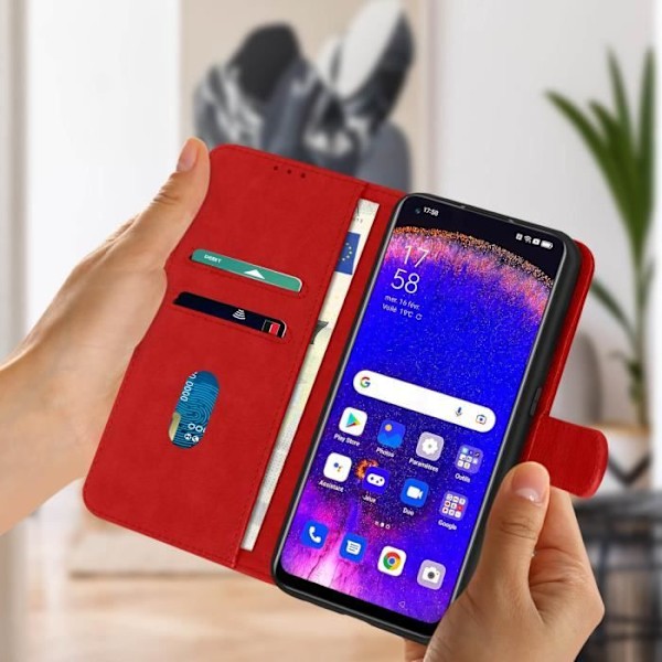 Kotelo Oppo Find X5 litelle - AVIZAR - Wallet Flip - punainen Röd