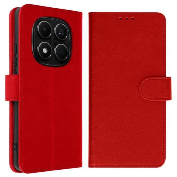 Plånboksfodral - Xiaomi - Redmi Note 14 Pro/Pro Plus - Röd - Stöd - Magnetisk Flik Röd