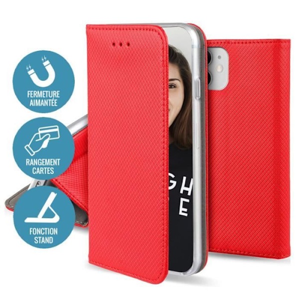 Foliofodral till Samsung Galaxy S23 Ultra Magnetic Stand Funktion Jaym Red Röd