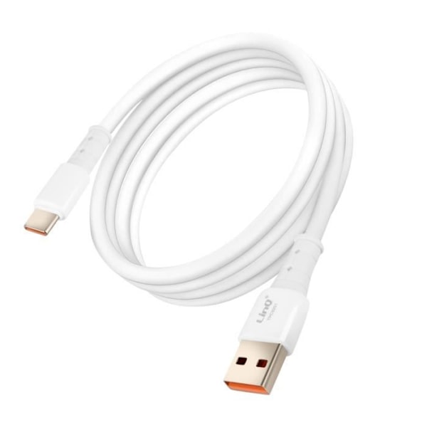 USB til USB C Hurtigopladning 5A Synkronisering Længde 1,2m LinQ Hvid Vit