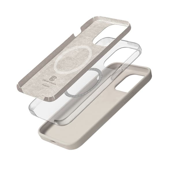 Telefoncase - Crong - iPhone 15 Pro Max - Beige sten - Blød - Stødabsorberende MagSafe Sten beige