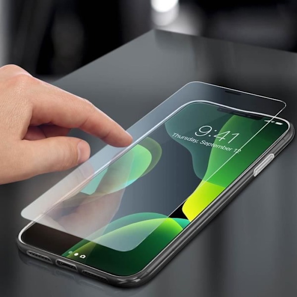 Skyddspaket - AVIZAR - iPhone 11 - Silikongel - Härdat glas - Transparent Transparent