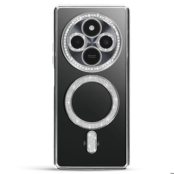 Coque Diamant for Xiaomi Redmi 14C MagSafe Contour Strass Hopea Grå