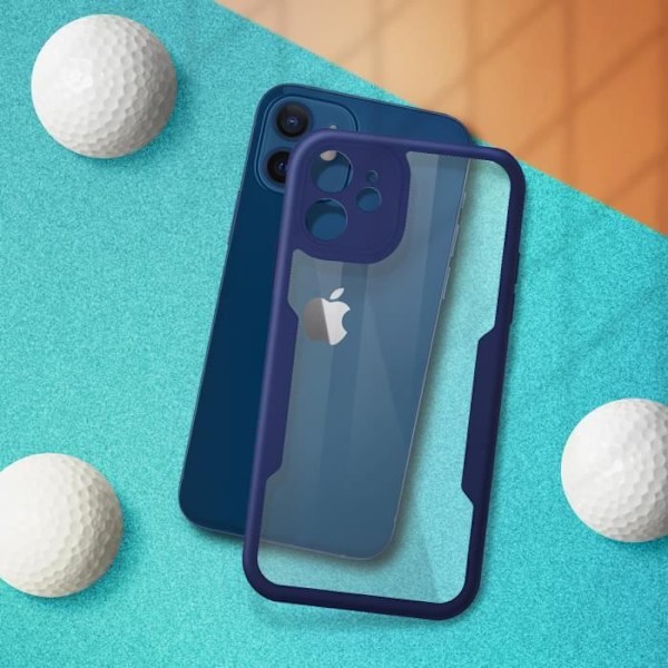 Koko kuori - AVIZAR - iPhone 12 - Plexiglas-takakansi - Vahvistetut kulmat - Syvänsininen Midnattsblå