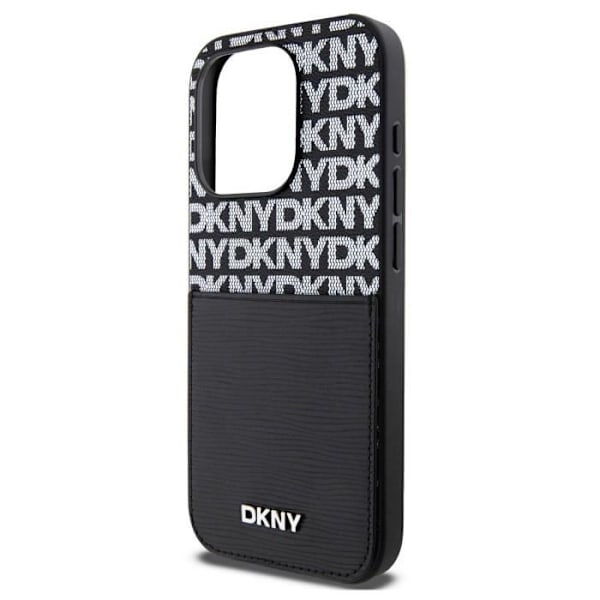 Coque bak för iPhone 15 Pro med kortficka DKNY svart Vit