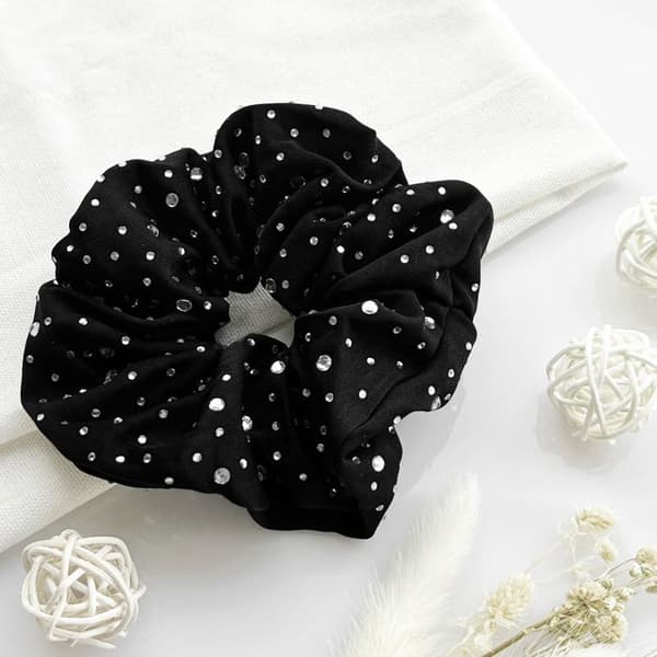Chouchou - AVIZAR - Satin Krystal Glitrende - Sort - Blød - Elegant Svart