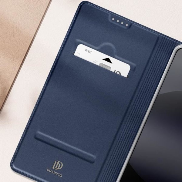 Redmi Note 14 5G Kotelo Satinaeffectti Lompakko Videotuki Dux Ducis Yönsininen Blå