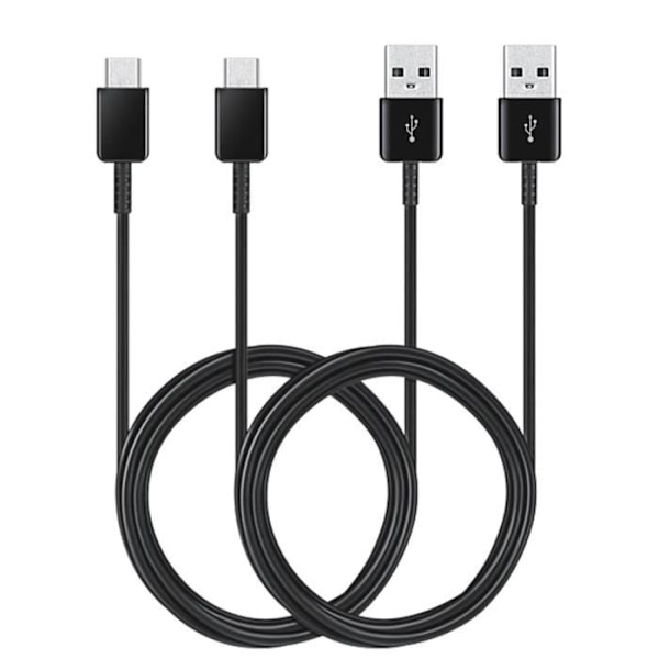 Kablar USB-C till USB A-kabel 1,5 m Laddnings-/synkroniseringspaket x2 Original Samsung Black svart