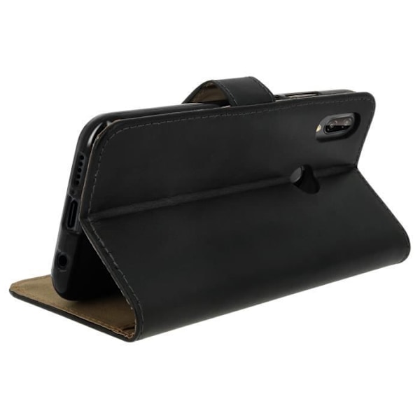 Huawei P20 Lite etui Lædercover pung flip silikone etui sort svart