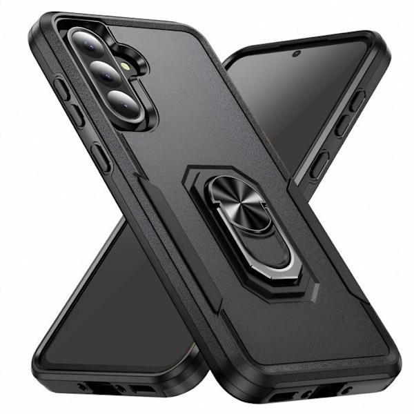 Stødabsorberende cover til Samsung Galaxy A56 med ring-standsort sort Svart