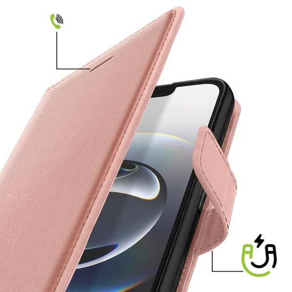 Pungetui til iPhone 16 med håndledsrem og videostøtte Mayaxess Rosaguld Roséguld