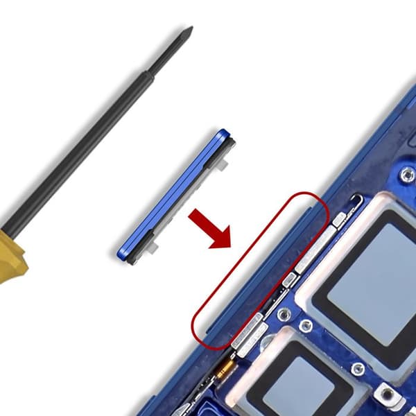 Volymknapp Original för Galaxy S25 / S25 Plus Service Pack Samsung Mörknatt Blå