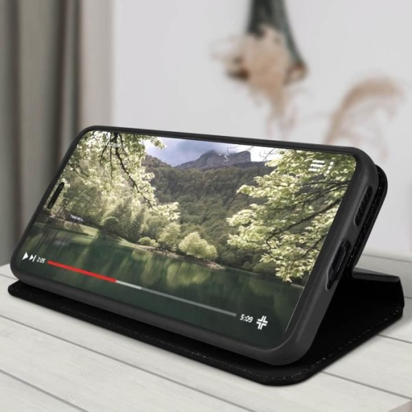 Etui til Xiaomi 13 Lite - AVIZAR - Magnetic Flip - Kortholder - Video Support - Sort Svart
