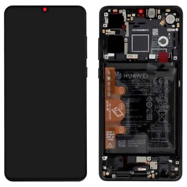 Komplett block - HUAWEI - P30 - LCD pekskärm - 3650mAh batteri - Original svart Svart