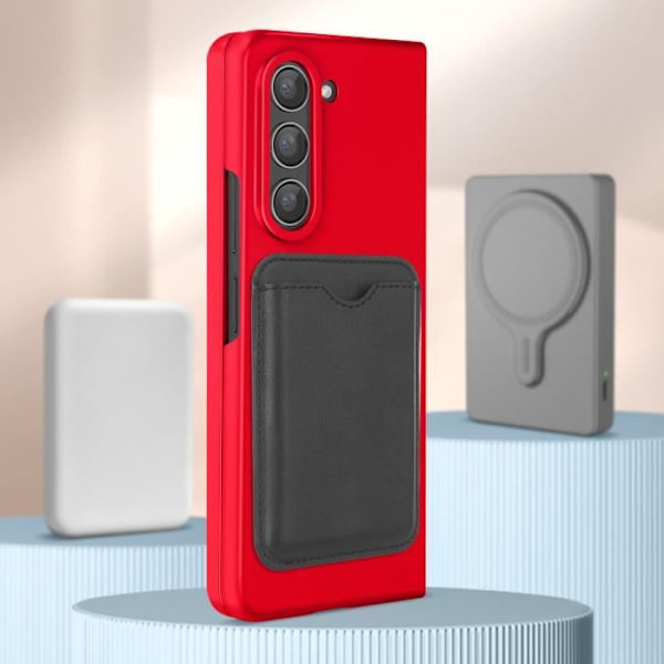 Fodral - AVIZAR - Samsung Galaxy Z Fold 5 - Stel - Röd - Smal design - Magsafe-kompatibel Röd