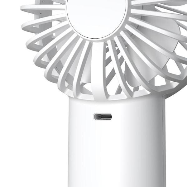 Bärbar Fläkt 2 i 1 Batteri 4000mAh USB-C Laddning Ficklampa Akashi Vit Vit