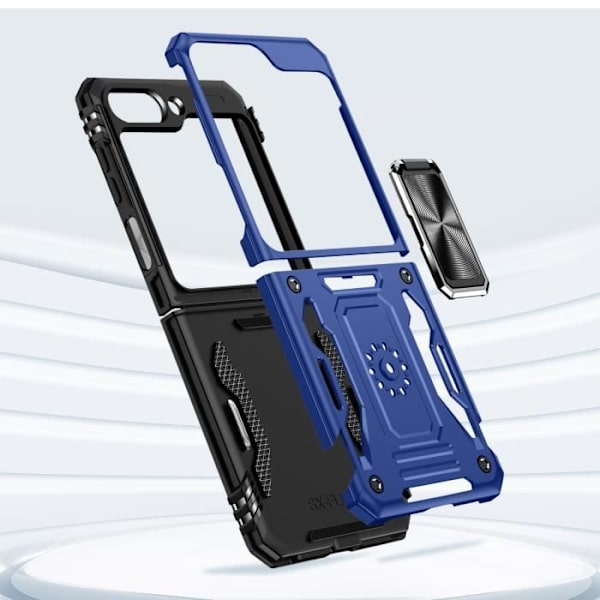 Ringetui til Samsung Galaxy Z Flip 5 Shockproof ArmoRing Bump Series Midnight Blue Blå