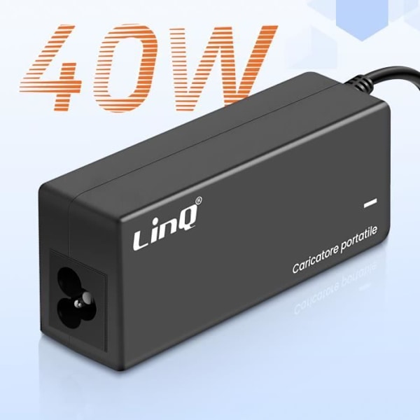 Lader - LINQ - AS-2307 - 2.3 x 0.7mm - 40W - Sort Svart