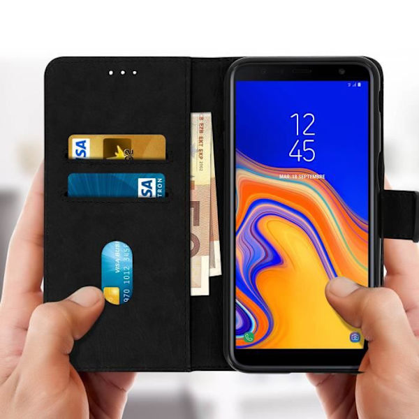 Smartphonefodral - Samsung - Galaxy J6 Plus - Svart - Flexibelt - Magnetiskt Svart
