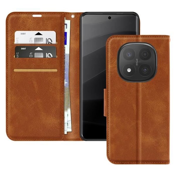 Kotelo Redmi Note 14 Pro:lle ja 14 Pro Plus:lle, Ranneketju ja Vaaleanruskea kastanj