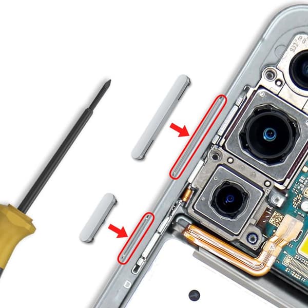 Ersättningsknapp för ström och volym för Galaxy S25 / Galaxy S25 Plus Grå Grå