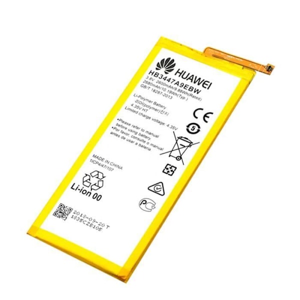 AVIZAR internt batteri til Huawei P8 - Kapacitet 2600mAh - Kompatibel HB3447A9EBW Vit