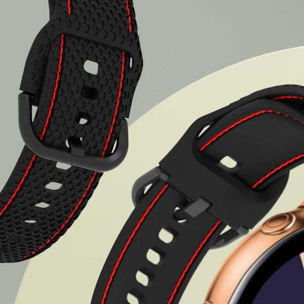 Armbånd til Galaxy Watch 5/5 Pro/4 Silikonesøm Tofarvet sort/rød