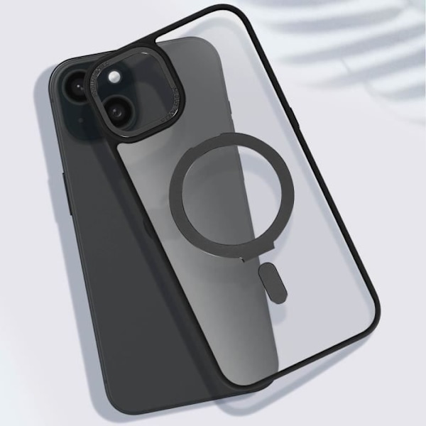Coque - AVIZAR - iPhone 15 Plus - MagSafe - Silikon Gel - Stödring Svart