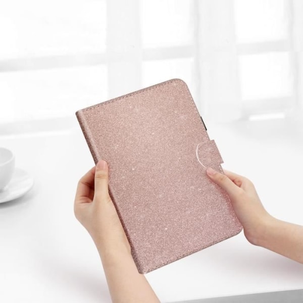 Glitter iPad Mini 2021 etui Videostøtte og kortholder - Rose Gold