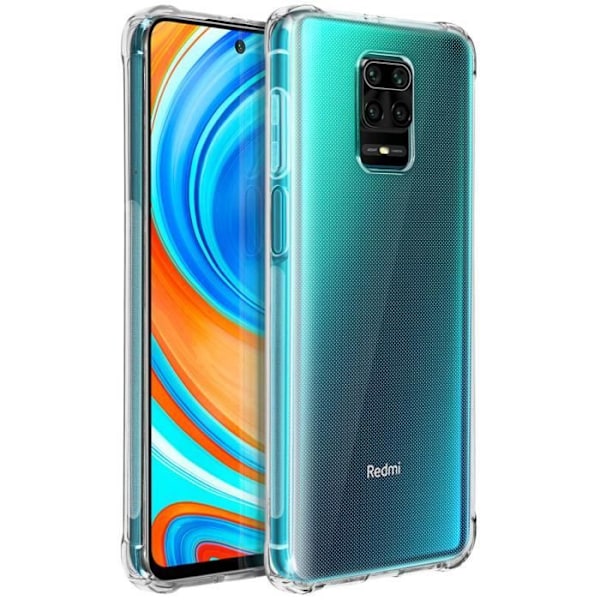 Coque - ILMOITTAKAA - Xiaomi Redmi Note 9S/9 Pro/9 Pro Max - Pehmeä - Läpinäkyvä Valkoinen - Iskusuojus Klar vit