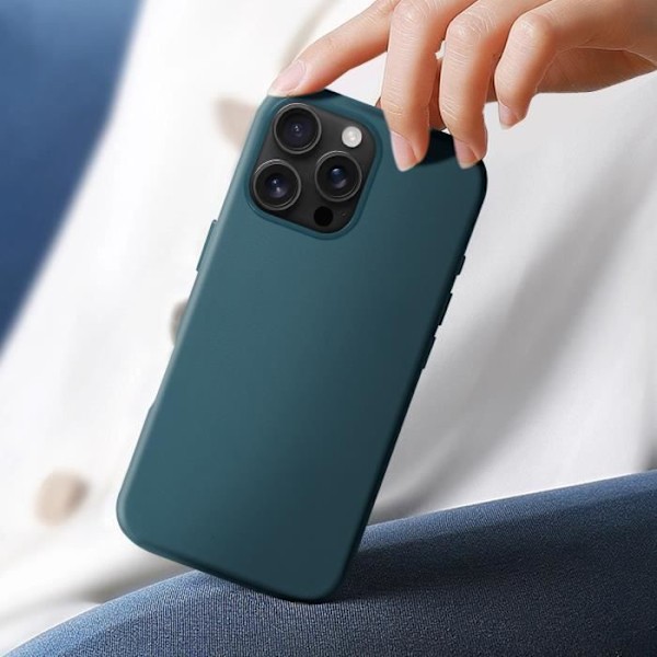 Coque - AVIZAR - iPhone 16 Pro Max - Vegansk læder - MagSafe - Optimal beskyttelse Blå
