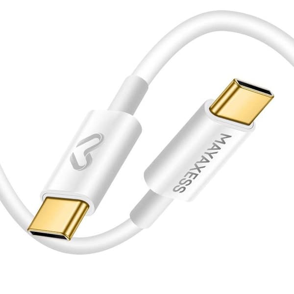 USB-C laddningskabel 1m för Samsung Galaxy S25 / S25 Ultra / S25 Plus / S25 SE / S25 Edge Mayaxess Vit Vit
