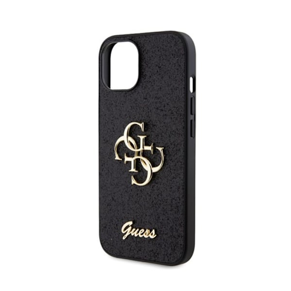 Telefoncover - Guess - Glitter Script Big 4G - Sort - Stødbeskyttelse - Hårdfør sort