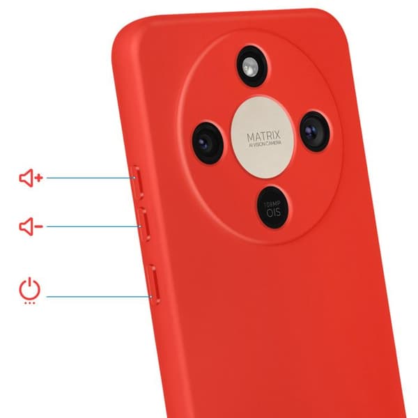 Honor Magic 8 Lite Soft-Touch -sarjan silikonikuori, punainen Röd